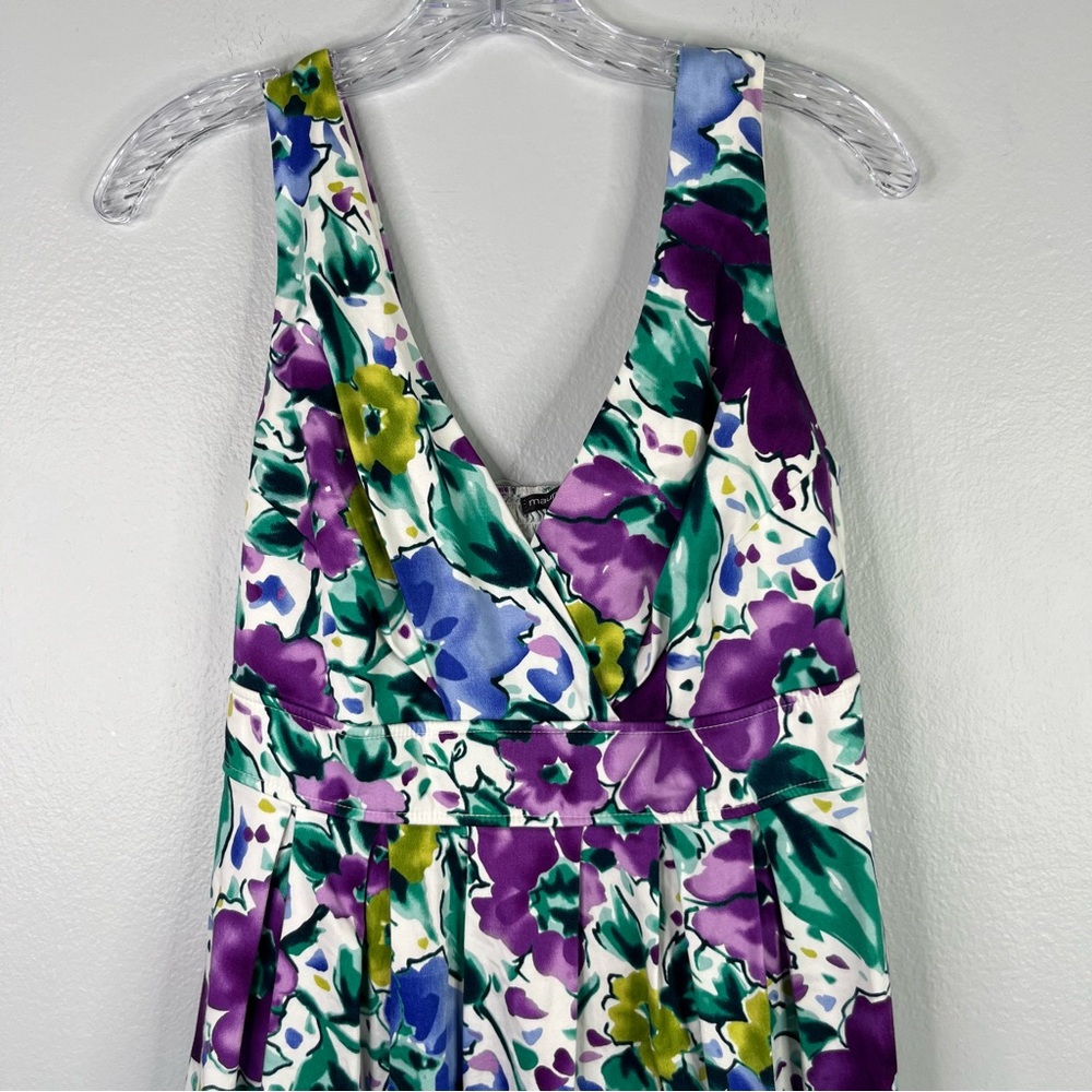 Maurices Dress Women’s 9/10 Purple Blue Floral Sleeveless V Neck Mini Summer - Picture 4 of 13